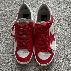 Red and White Sneakers